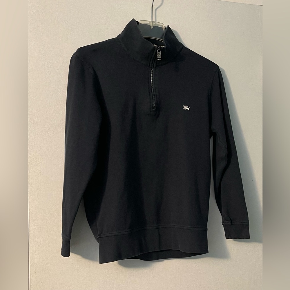 Burberry London Navy Quarter Zip Pullover Men’s Size Small Vintage